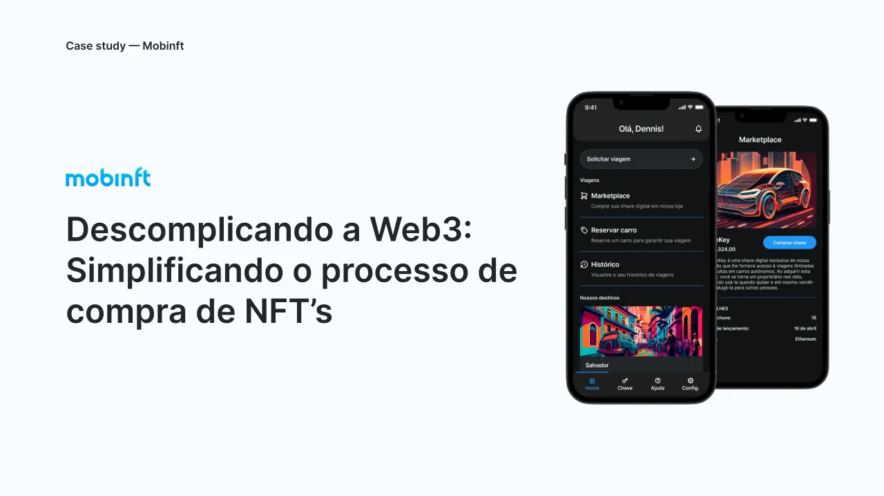 Mockups das telas do aplicativo Mobinft